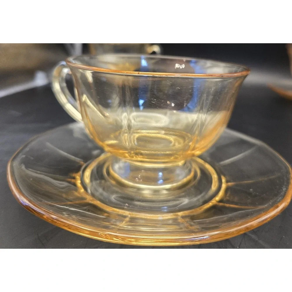 Yellow Depression Glass Vintage Fostoria 